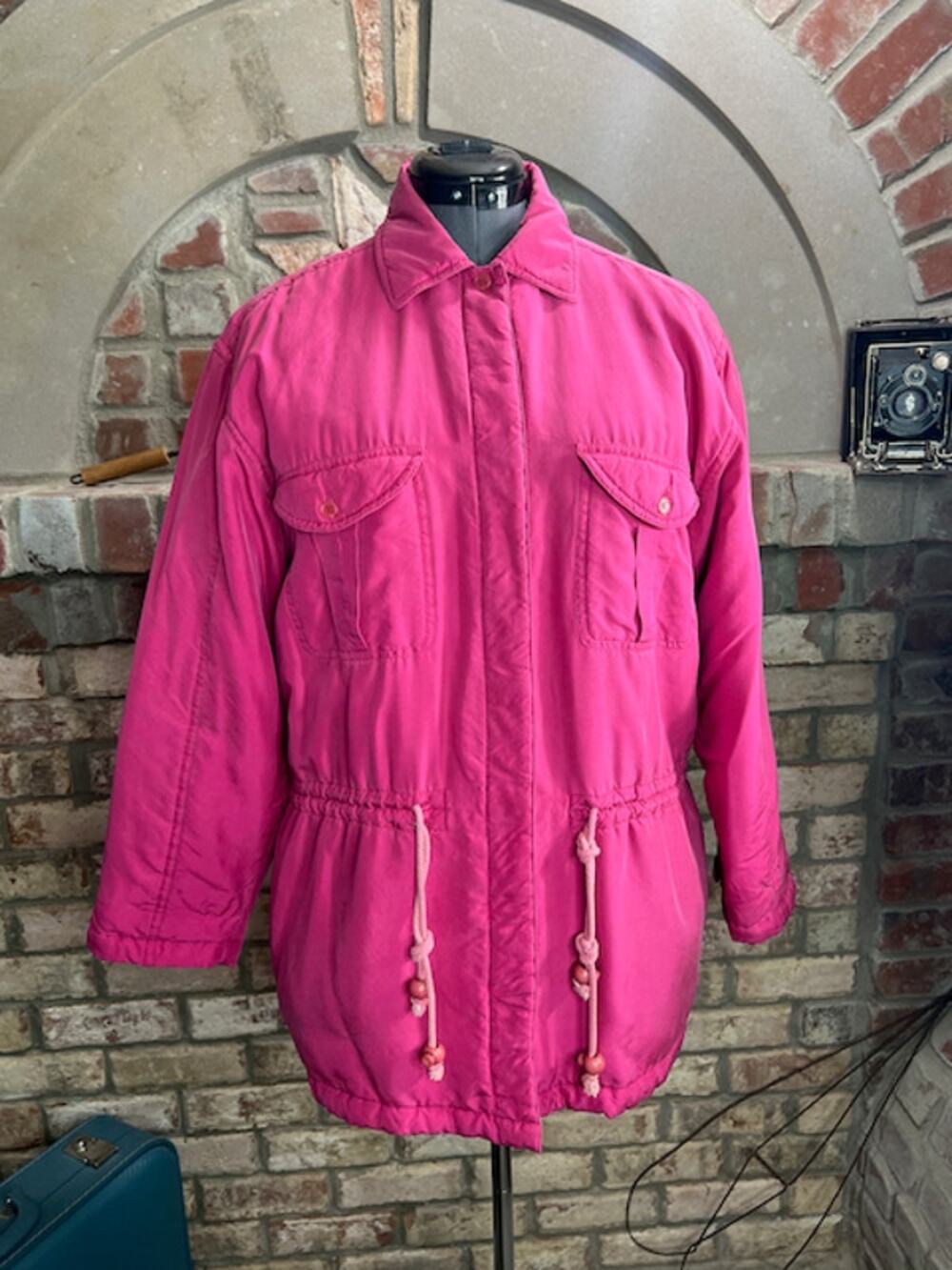 Bushwacker Coat Pink barbiecore hot pink 100% silk